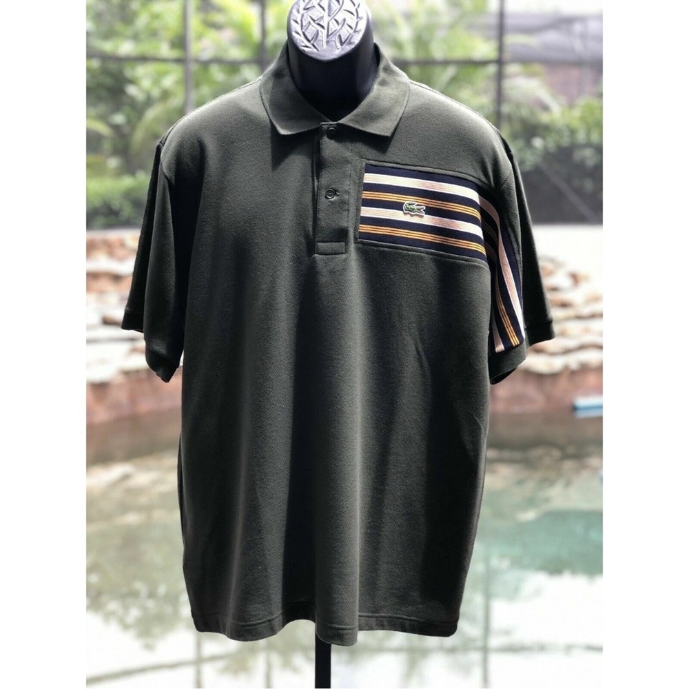 Lacoste L.12.12 Cotton Polo Shirt - Off-Center Stripe, Large, New with Tags